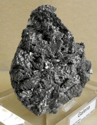 Galena
Krushev dol mine, Madan Ore Field, Southern Rhodope Mountains, Smolyan Oblast, Bulgaria.
12 x 12 x 5 cm; 1570 gram (Author: Louis Friend)