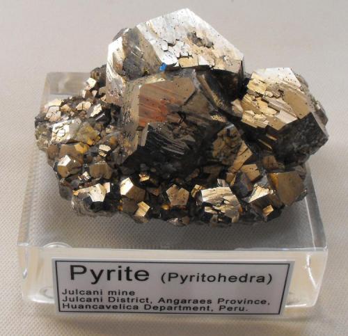 Pyrite on Pyrite
Julcani mine, Julcani District, Angaraes Province, Huancavelica Department, Peru.
10 x 8 x 5 cm; 470 gram (Author: Louis Friend)