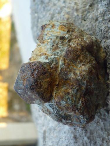 Almandino (Granate ) en matriz
Mina de Bama, Touro, A Coruña, Galicia, España
Cristal del Granate, diámetro 2,5 cm (Autor: Rafael varela olveira)