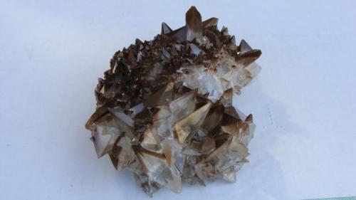 Calcite
Hercules Mine, Coahuila, Mexico.
15  cms
This is one of my favorite pieces. calcite crystals with two chocolate-called miter ovispo. (Author: javmex2)
