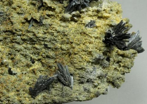 Stibnite on Quartz with Siderite
Herja Mine (Kisbánya), Ilba-Baiut Metallogenic District, Baia Mare (Nagybánya), Maramures County (Judet), Romania
160.0 x 159.0 x 74.0 mm
closeup (Author: GneissWare)