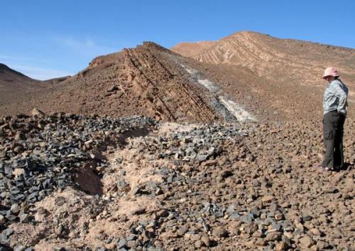 Excavaciones en busca de trilobites en las calizas devónicas cerca de Alnif.
Fot. K. Dembicz. (Autor: Josele)