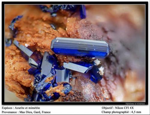 Azurite and mimetite
Mas Dieu, Gard, France
fov 4.5 mm (Author: ploum)