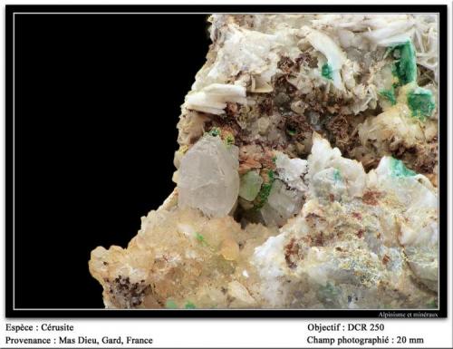 Cerussite
Mas Dieu, Gard, France
fov 20 mm (Author: ploum)