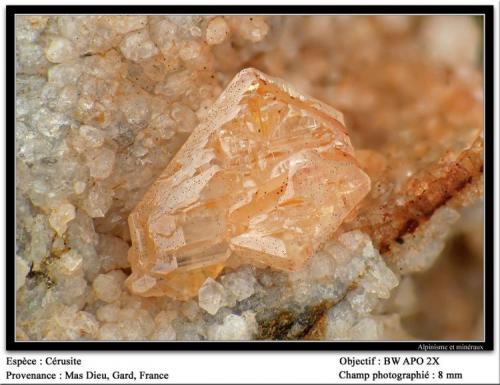 Cerussite
Mas Dieu, Gard, France
fov 8 mm (Author: ploum)