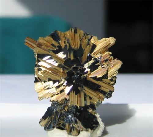 Rutile & Hematite
Novo Horizonte, Bahia, Brazil
Thumbnail 2.7 cm x 2.6 cm x 0.7 cm (Author: Leon56)