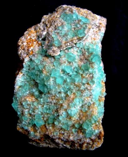 Fluorite
Berta Quarry (Berta Mine), Sant Cugat del Vallès-El Papiol, Vallès Occidental, Barcelona, Catalonia, Spain
Specimen height 80 mm, largest crystals 4 mm (Author: Tobi)