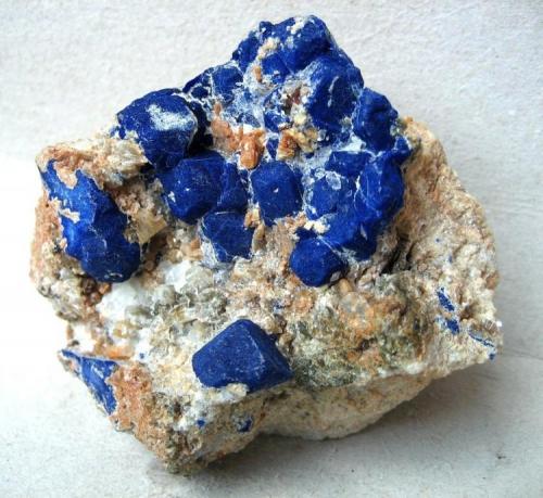 Lazurite
Sar-e Sang, Koksha Valley, Badakhshan Province, Afghanistan
Specimen width 75 mm (Author: Tobi)