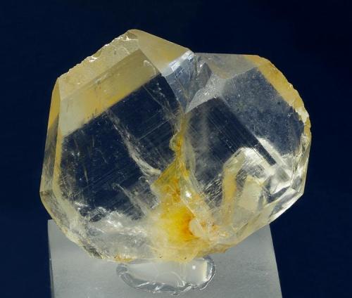 Quartz

Otome mining district, Miyamoto, Yamanashi Prefecture, Honshu, Japan

51.0 x 48.0 x 14.0 mm

This excellent example of Japan-law twinned Quartz is from the Otome mining district which produced the specimens where this twinning was first described. This is a very transparent crystal measuring 51 x 48 x 14 mm, and has high glassy luster and well-developed striations.  Only minor chipping. It is from the notable collections of Northland College (Ashland, Wisconsin), John Barlow and Gene la Berge. (Author: GneissWare)