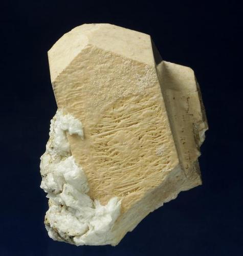 Orthoclase

Takayama, Gifu Prefecture, Honshu, Japan

63.0 x 52.0 x 45.0 mm

Excellent, sharp pinkish-tan Baveno twin of Orthoclase, measuring 63 x 39 x 38 mm, is accented by white blades of Albite (v. Cleavlandite) and minor Muscovite. The Takayama area was well known for these twins. From the Earl Calvert (1904-1964) collection, this specimen is pristine. (Author: GneissWare)
