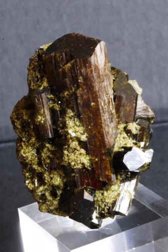 Epidote
Concesión Morgan 3, Coayllo, Cañete, Lima, Peru
7x3,5 cm (Author: Enrique Llorens)