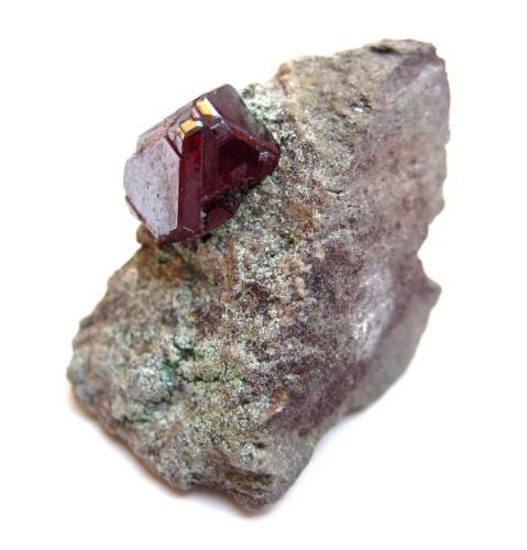 Cuprite
Mashamba West Mine, Kolwezi District, Katanga Copper Crescent, Democratic Republic of Congo (Zaïre)
Specimen size 2 cm, crystal 7 mm (Author: Tobi)