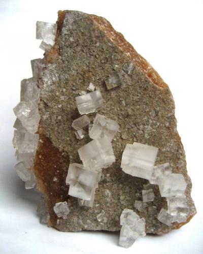 Halite
Neuhof-Ellers Potash Works, Neuhof, Fulda, Hesse, Germany
Specimen height 10,5 cm, largest crystals 1,5 cm (Author: Tobi)