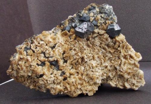 Galena on Dolomite,
Incline Flats, Smallcleugh mine, Nenthead, Cumbria, England, UK.
75 x 55 mm (Author: nurbo)