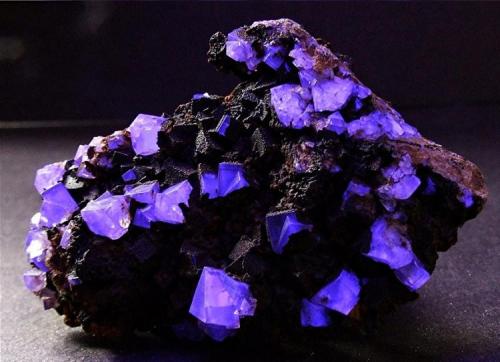 Fluorite with Goethite 
Sedling Vein, Sedling Mine, Cowshill, Weardale, Co Durham, England, UK.
50 x 35 mm (Author: nurbo)