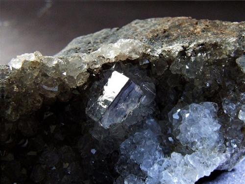 Fluorite and Quartz,
Swinehope Head, Daddry Shield, Weardale, Co Durham, England, UK.
Fluorite to 7 mm (Author: nurbo)