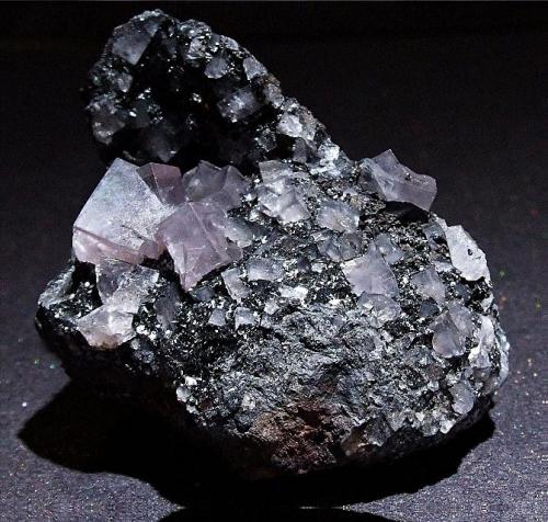Fluorite on Oxidised Siderite
West End Hushes, Pike Law mines, Newbiggin, Teesdale, Co Durham, England, UK.
40 x 30 mm (Author: nurbo)