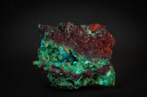 Rosasita con Malaquita
Mina Ojuela, Mapimí, Durango, México
9x7 cm (Autor: victor chaul chamut)