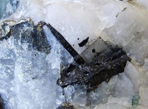 Woframite, Arsenopyrite.
Carrock Mine, Carrock Fell, Caldbeck Fells, Cumbria, England, UK. (Author: nurbo)