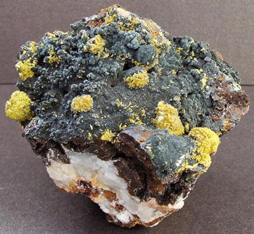 Pyromorphite on Campylite
Dry Gill Mine, Caldbeck Fells, Cumbria, England, UK.
70 x 60 x 60 mm (Author: nurbo)