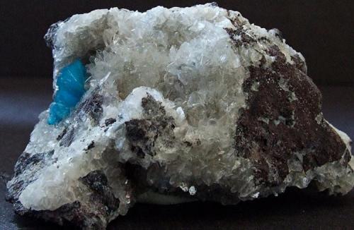 Cavansite.on Stilbite
Wagholi  Quarry, Poona, Maharastra, India.
45 x 30 mm (Author: nurbo)