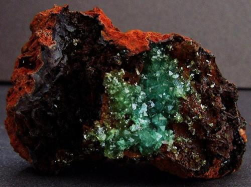 Cuprian Adamite
Ojuela Mine, Mun de Mapimi, Durango, Mexico.
40 x 25 mm (Author: nurbo)