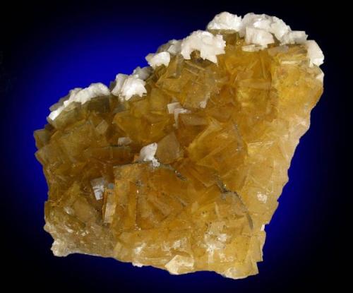 Width approx 11 cm. Fluorite with Dolomite and Baryte. Moscona mine, Asturias, Spain (Author: Montanpark)