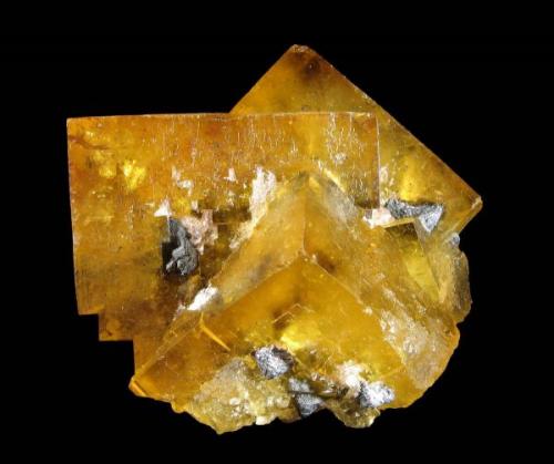 Fluorite crystals up to 5cm, with Galena, dimensions of the specimen: 7 x 7 cm, Bergmännisch Glück Flacher vein, Frohnau, Erzgebirge, Saxony, Germany (Author: Thomas Uhlig)