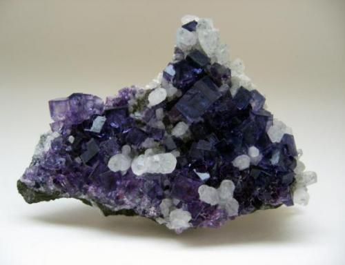 Fluorite on Calcite, 6 cm wide specimen (Author: Harjo)