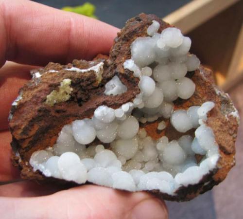 Older austinite find...most sold as smithsonite.  Piece is 10 cm across (Author: Peter Megaw)