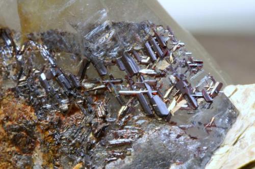 reticulated rutile on a smoky quartz crystal (Author: Scott LaBorde)