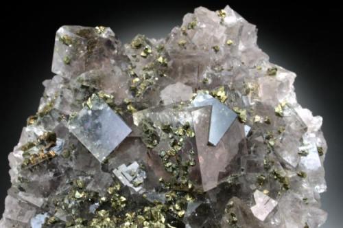 Fluorite penetration twins with chalcopyrite
Halsbrucke Mine (?)
10 cm across (Author: Jesse Fisher)