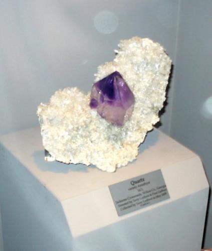 A very fine example of the amethyst from Jacksons Crossroads on display at the Tellus Museum in Georgia (Author: John S. White)