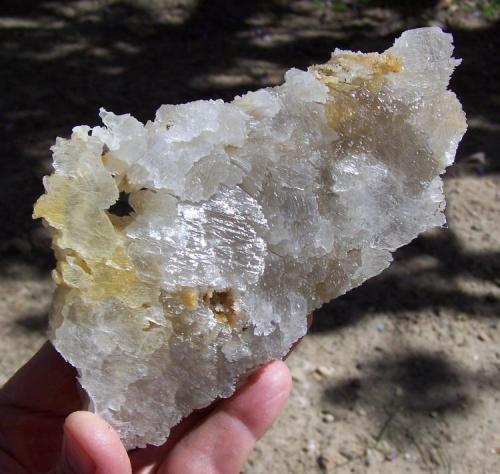 Gypsum
Ceres Karoo, Western Cape, South Africa
155 x 98 x 34 mm
Gypsum is abundant in certain areas of the Karoo, together with Calcite. (Author: Pierre Joubert)