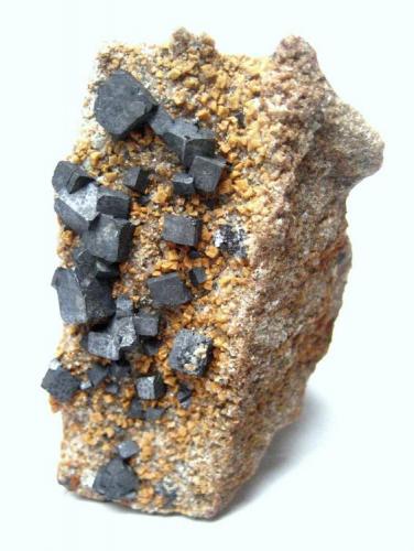 Galena
Maubacher Bleiberg, Düren, Eifel, North Rhine-Westphalia, Germany
Specimen size 5 x 3 x 3 cm, largest galena cube 5 mm (Author: Tobi)