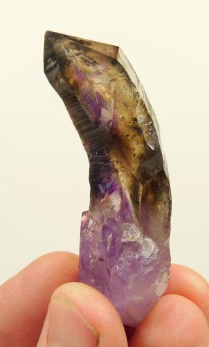 Quartz
Brandberg, Namibia
70 x 20 x 19 mm
A very unusual bent quartz crystal. (Author: Pierre Joubert)