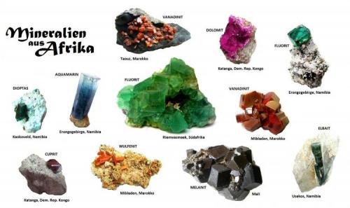 Classic minerals from different African countries (Author: Tobi)