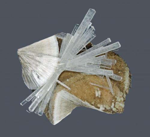 Natrolite and pectolite
Millington Quarry, Bernards Township, Somerset County, New Jersey, USA
5 x 4.2 cm
Natrolite crystals to 2.5 cm on pectolite (Author: Frank Imbriacco)