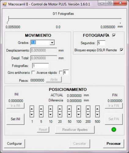 Programa de control del microscopio desde Windows (Autor: Oscar Fernandez)