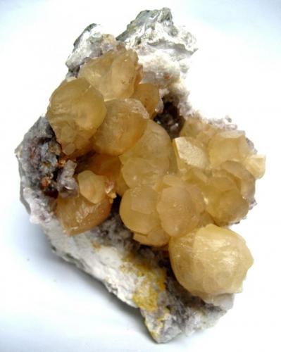 Calcite
Juchem Quarry, Herrstein, Hunsrück, Rhineland-Palatinate, Germany
Specimen height 13 cm, largest crystals ~ 3 cm (Author: Tobi)