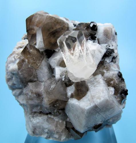 Fenaquita, cuarzo, microclina, chorlo(?)
Paleini Mine, Khetchel village, Molo quarter, Momeik township, Mogok area, Mandalay division, Birmania (Myanmar)
67 mm x 62 mm x 52 mm (Autor: Carles Millan)