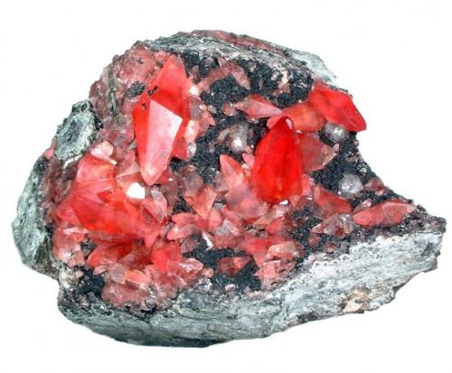 Rodocrosita, fluorita
Mina Uchucchacua, Provincia de Oyon, Departamento de Lima, Perú
84 mm x 65 mm (Autor: Carles Millan)