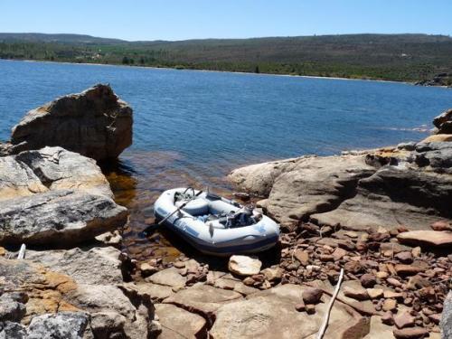 I found an interesting area to recce for crystals; also a nice place to park the boat and fish. (Author: Pierre Joubert)