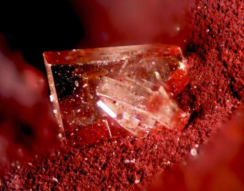 Barite
San Miguel mine, Almonaster la Real, Huelva, Spain
Crystal 1 mm.
The only mineral that could sate my micromount hunger is the barite, very extended in the gossan of San Miguel. (Author: Cesar M. Salvan)