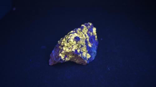 Apatito manganesífero - Fluorescente
Tamminen Quarry, Greenwood, Maine, USA.
65 x 42 mm
Luz UV onda corta. (Autor: Daniel C.M.)