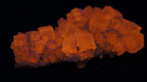 Halita - Fluorescente
Detroit Salt Mine, Michigan, USA.
95 x 55 x 35 mm
UV onda corta. (Autor: Daniel C.M.)