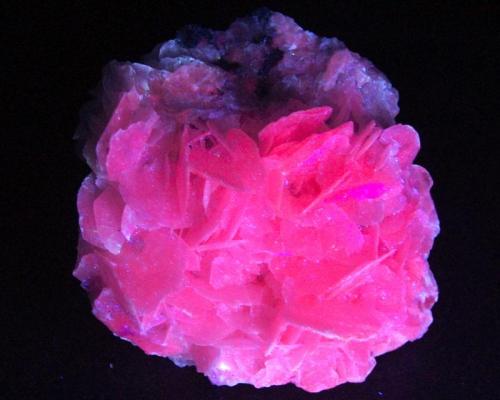 Calcita, fluorita, pirita - Fluorescente.
El Hamman, Meknés-Tafilalet, Marruecos.
8 x 7 x 4 cm
UV onda larga. (Autor: Daniel C.M.)