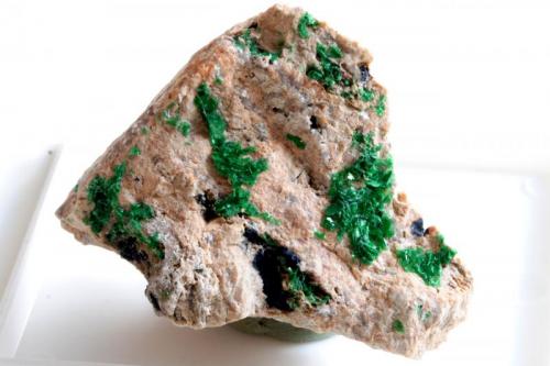 Torbernita.
Musonoi Mine, Kolwezi, Kolwezi District, Katanga Cooper Crescent, Katanga, República Democrática del Congo (Zaire).
Medidas pieza: 4,4x3,3x2,5 cm. (Autor: Sergio Pequeño)