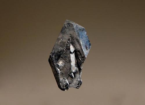 Galena
Pine Point Mine, Northwest Territories, Canada
2.1 x 1.2 cm.
Spinel twinned and hoppered galena crystal. (Author: crosstimber)