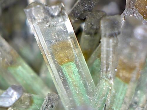 Gypsum with Malachite and Danburite Inclusions
Dalnegorsk, Russia
9.1 x 7 x 6 cm

ex-Stalingrad Museum (Author: Don Lum)